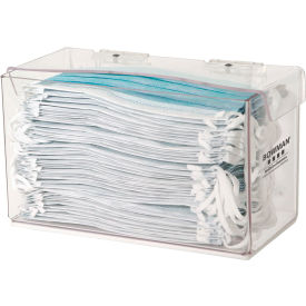 Single Bulk Earloop Face Mask Dispenser, 8-11/16"W x 4-3/8"D x 5"H, Transparent