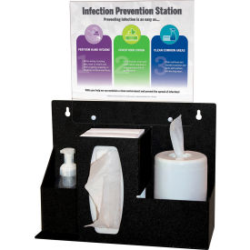 Infection Prevention Station, 15"W x 5-3/4"D x 20-1/4"H, Black