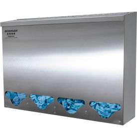 Quad Bulk Dispenser, Tall, 24-3/16"W x 5-3/4"D x 17-1/16"H, Stainless