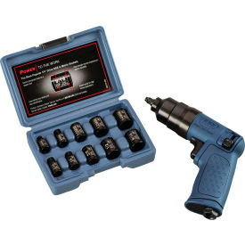 Air Impact Wrench, 1/4" Drive Size, 55 ft-lbs Max Torque
