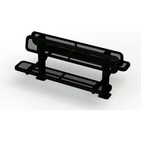 Double Sided Bench, Perforated Seat, Surface Mount, 6'L, Black