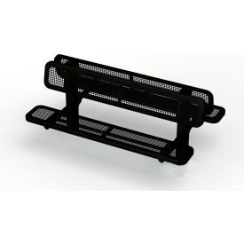 Double Sided Bench, Perforated Seat, In Ground Mount, 6'L, Black
