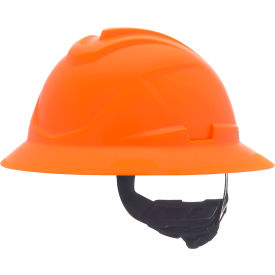 V-Gard C1 Full Brim Hard Hat, Non-Vented, Fas-Trac III, Hi-Viz, Orange