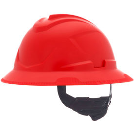 V-Gard C1 Full Brim Hard Hat, Non-Vented, Fas-Trac III, Red