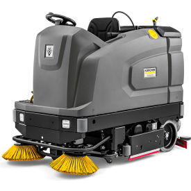 Cylindrical Ride-On Floor Scrubber with Dual Brushes, 47" Cleaning Width