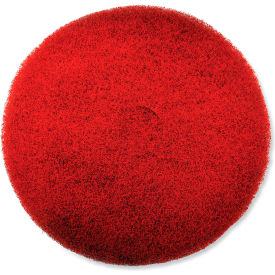 EZ Care Heavy Duty Scrub Pad, 20" Diameter, Red/Gray, Pack of 5