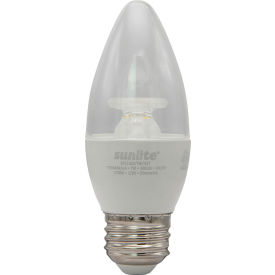 LED B11 Bulb, 120V, 7W, 500 Lumens, Medium Screw Base, 2700K, 94 CRI, White, Pack of 6