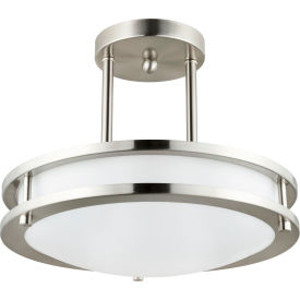 LED Pendant Double Band Flush Mount Fixture, 15W, 1050 Lumens, 120V, 12" Size, White