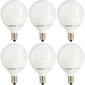 LED G16.5 Bulb, 120V, 7W, 500 Lumens, Candelabra Screw Base, Warm White, Pack of 6
