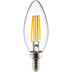 LED Filament B11 Bulb, 120V, 4W, 400 Lumens, Candelabra Screw Base, 2700K