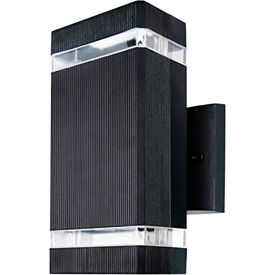 LED Rectangle Wall Sconce Fixture, 6W, 850 Lumens, 80 CRI, 9-3/16" Size, Black