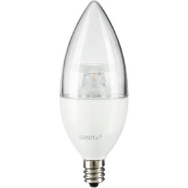LED B11 Bulb, Clear Torpedo Tip, 120V, 7W, Candelabra Screw Base, 3000K, Warm White