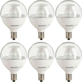 LED G16.5 Bulb, 120V, 5W, 350 Lumens, Candelabra Screw Base, White, Pack of 6