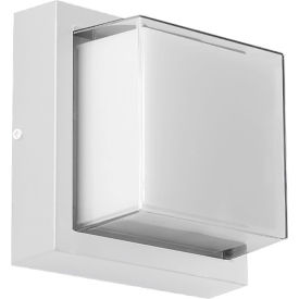 LED Square Modern Outdoor Wall Sconce Light Fixture, 12W, 850 Lumens, 90 CRI, White
