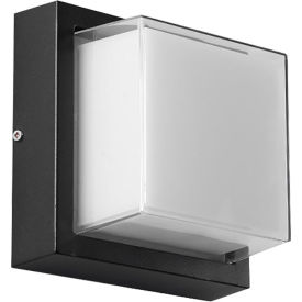 LED Square Modern Outdoor Wall Sconce Light Fixture, 12W, 850 Lumens, 90 CRI, Black