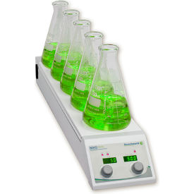 Digital 5 Position Hotplate Stirrer with White Ceramic Top Plate and EU Plug, 230V