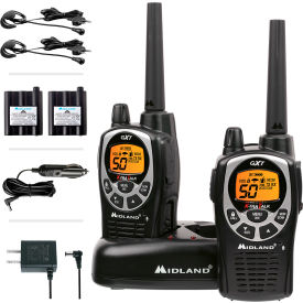 GMRS & FRS Two-Way Radio, 50 Channels, 462.55-467.7125 Mhz, Black/Silver, Pack of 2
