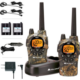 GMRS & FRS Two-Way Radio, 50 Channels, 462.55-467.7125 MHz, Camouflage, Pack of 2
