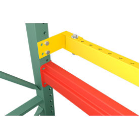 Pallet Load Stop Beam, Adjustable 3" or 4" Setback, 108"W, Yellow