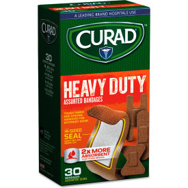 Heavy Duty Bandages, Assorted Sizes, Beige, Pack of 30