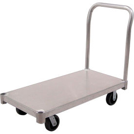 Smooth Deck Platform Truck, Aluminum, 6" Polyurethane Caster, 63"L x 36"W, 2600 lb. Capacity