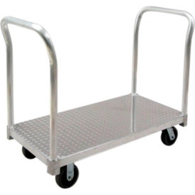 Tread Plate Deck Platform Truck, Aluminum, 6" Polyurethane Caster, 39"L x 24"W, 2600 lb Cap.