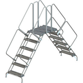 6 Step Double Entry Crossover Ladder, Steel, 98"L