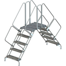 5 Step Double Entry Crossover Ladder, Steel, 85"L