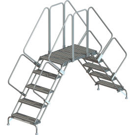 Tri-Arc 5 Step Double Entry Crossover Ladder, Steel, 97"L