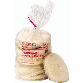 Finesse-it Natural Wool Buffing Pad, 3" Dia., White, 10 Bag