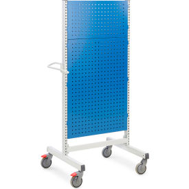 High M30 Multi-Cart w/ Perforated Panels, 31-1/8"W x 29-15/16"D x 70-1/2"H, Light Gray/Blue