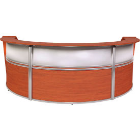 Regency Marque Plexi Triple Unit Reception Desk Workstation, 143-1/2"W x 71"D x 45-1/2"H, Cherry