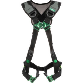 MSA V-FLEX Full Body Safety Harness, Quick Connect Buckle Leg Strap, XS