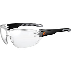 Frameless Safety Glasses, Clear Lens, Matte Black Frame
