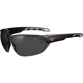 Frameless Safety Glasses, Smoke Lens, Matte Black Frame