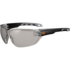 Frameless Safety Glasses, Indoor/Outdoor Lens, Matte Black Frame