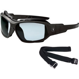 Skullerz LOKI-AFAS Safety Spoggles w/ Strap, Indoor/Outdoor Lens, Matte Black Frame