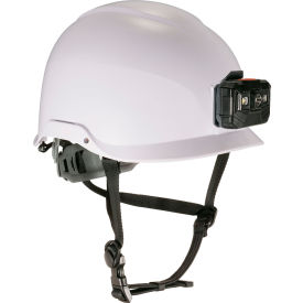 Safety Helmet w/ LED Light, Type II, Class E, One Size, White