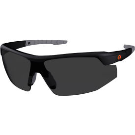 Half Frame Safety Glasses, Smoke Lens, Matte Black Frame