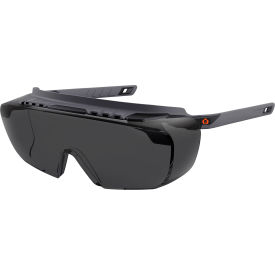 Half Frame Safety Glasses, Smoke Lens, Matte Black Frame