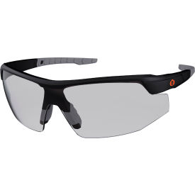 Skullerz SKOLL-AFAS Half Frame Safety Glasses, Indoor/Outdoor Lens, Matte Black Frame