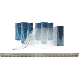 Clear Flex II Vinyl Strip Door, Low-Temp Scratch Guard Ribbed, 6'W x 8'H, Clear