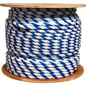 Premium Polypropylene Rope, 7200"L x 1/2"W, Royal Blue/White