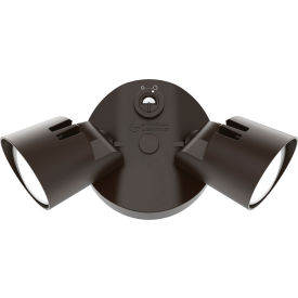 HGS LED Security Floodlight, 2 Round Heads, 2750 Lumens, 4000K, Dark Bronze