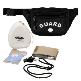 Hip Pack with Lifeguard Essentials, Black, 5 Pieces