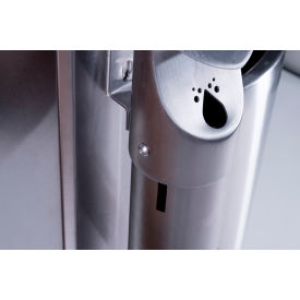 Precision Series Trash Container w/ Cigarette Receptacle, 40 Gal Cap., Silver