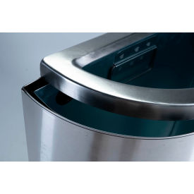Precision Series Trash Container w/ Open Top Lid, 15 Gal Cap., Stainless Steel