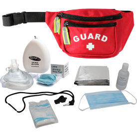Premium Hip Pack w/ PPE Supply, Red, 5 Pieces