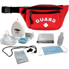 Hip Pack w/ Guard Logo & PPE Supply Pack, Red, 7 Pieces