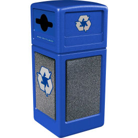 PolyTec Recycling Container w/ Pepperstone Panels, 42 Gal Cap., Blue